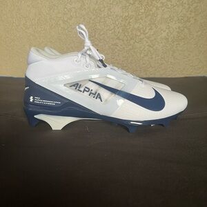 Nike Alpha Menace 4 Pro White Navy Blue Football Cleats FD7037-104 Men's Size 12